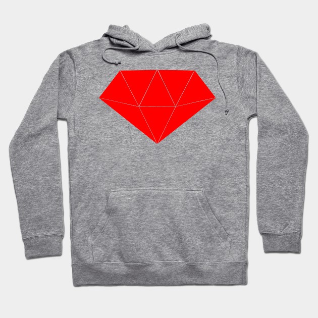 Ruby red geometric diamond Hoodie by SAMUEL FORMAS